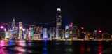 modern city skyline by night