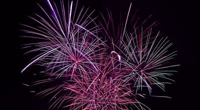 Fireworks in the night. Our potassium chlorate products are used as a raw material by the pyrotechnical industry. 