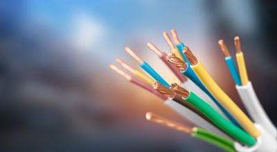 Group of colored electrical cables