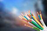 Group of colored electrical cables