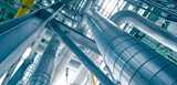 Steam piping with thermal insulation in Boiler of power plant. Metal salts can cause scaling problems in   boilers, heat exchangers and other water   circulation systems found in the power,   brewing, sugar and dairy industries. Dissolvine®   chelating agents form stable, water-soluble   metal complexes with all potentially harmful   metal ions, dissolving existing scale formations   and preventing new scales from forming. 