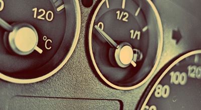 Fuel gauges in vehicle.