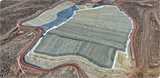 Mining operations showing aerial view of leaching
