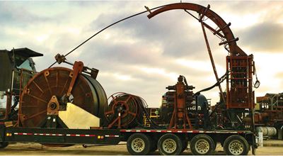 Oil rig during the stimulation process.