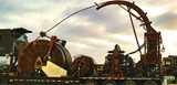 Oil rig during the stimulation process.
