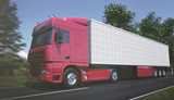 Truck driving on road