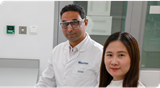 Employees at Nouryon in labcoats